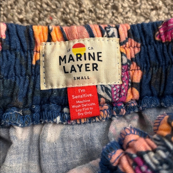 Marine Layer Corinne Doublecloth Blue Floral Skirt Size Small - Picture 3 of 5